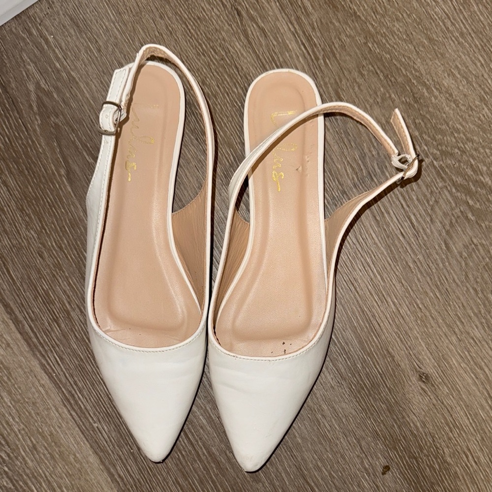LULUS Elegant White Slingback flats